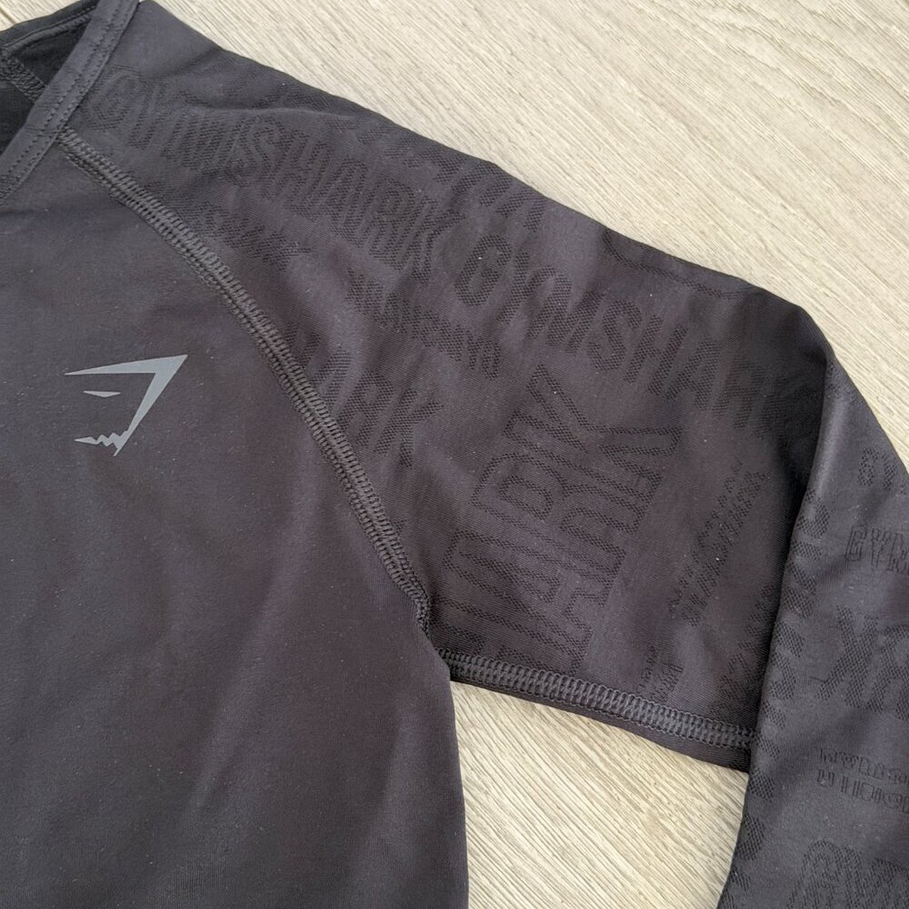 Gymshark Black Cropped Long Sleeve Top | Size S | Athletic Fit - Picture 6 of 9